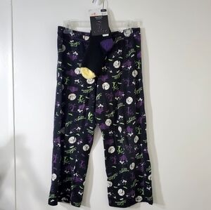 Warner Bros. Black Halloween Pajama Bottoms with Purple and Green Print & Socks